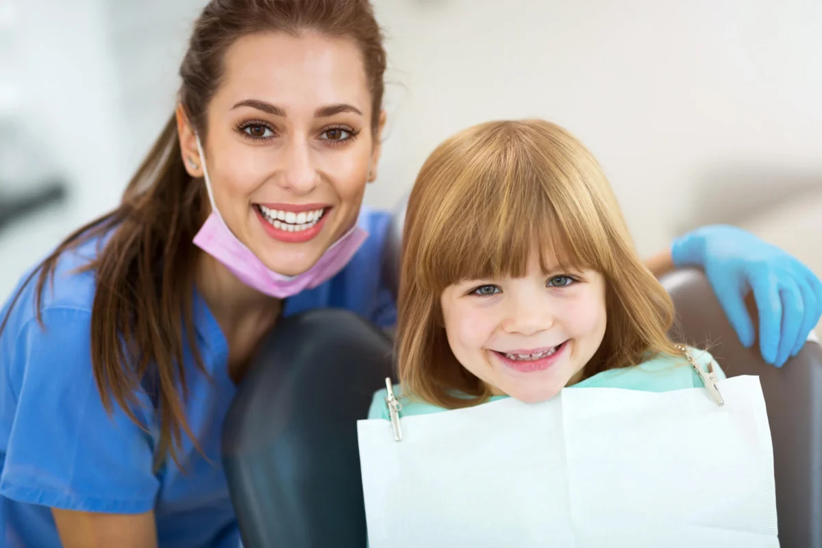 Las Vegas dentist during dental check up with a little boy
