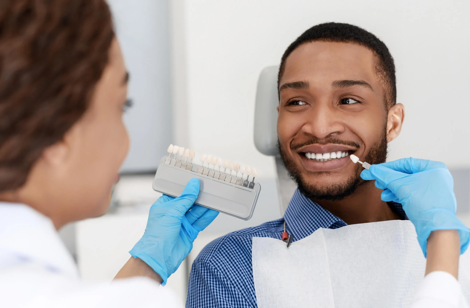 cosmetic dentist las vegas prepares patient for teeth whitening