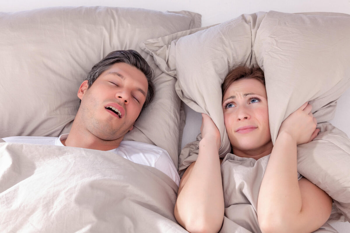 man with sleep apnea las vegas snoring loudly