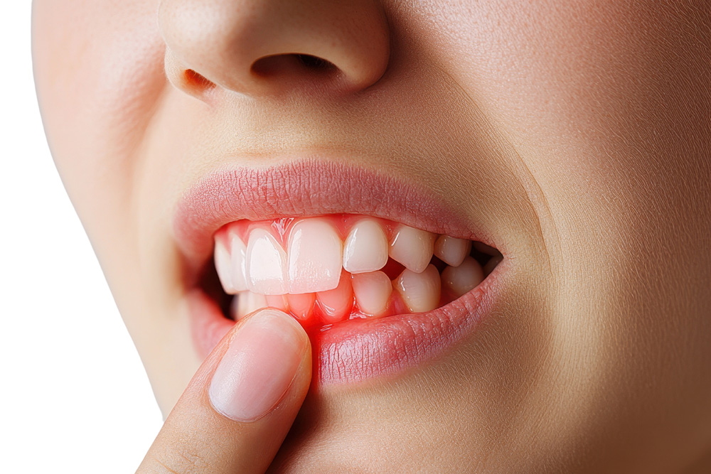 gum recession on lower teeth